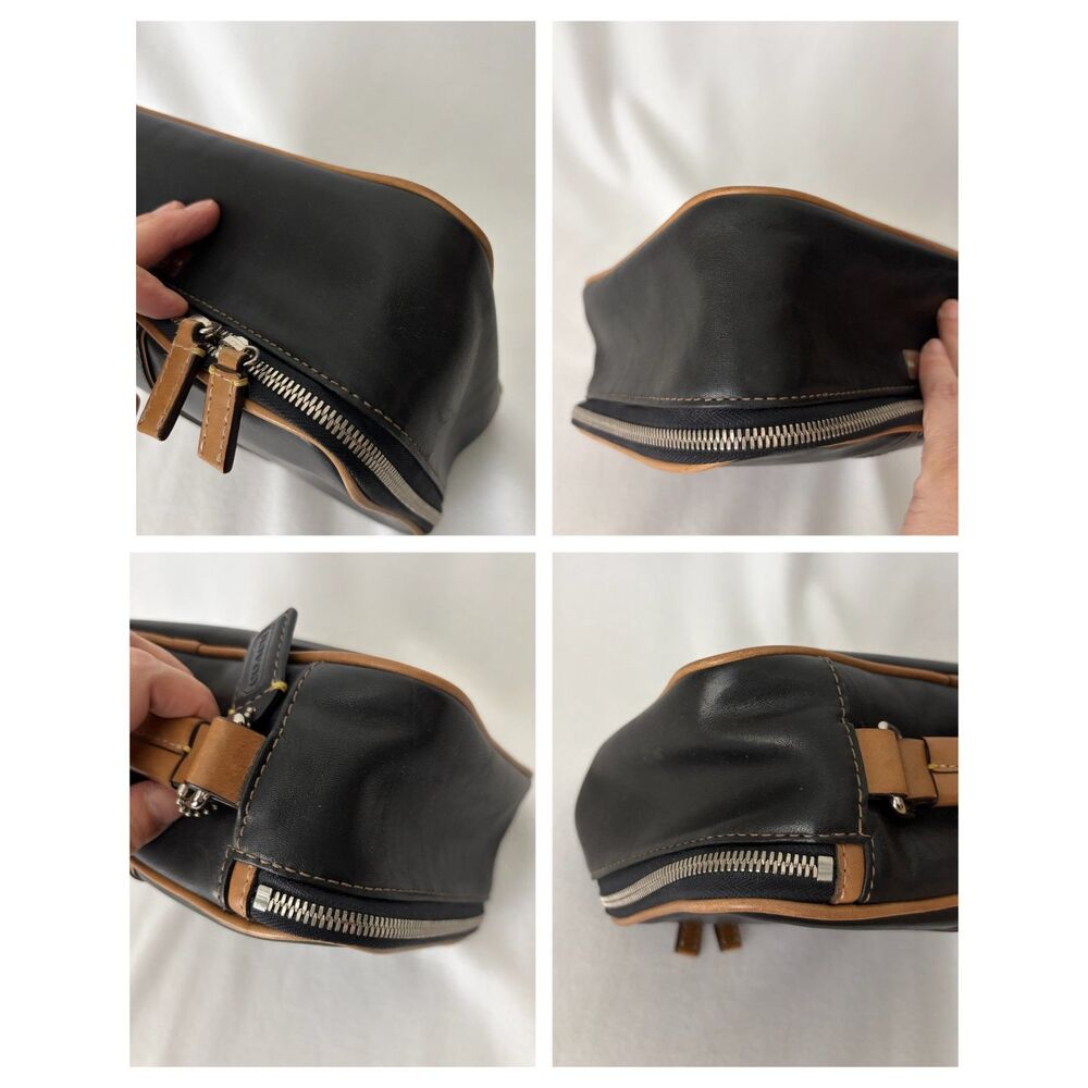 COACH Vintage Leather Toiletry Bag Costmetic Pouch Black - Picture 14 of 14